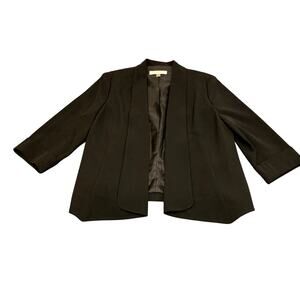 Women's Black Jones Studio Black Shawl Collar Open Front Blazer Size 14
